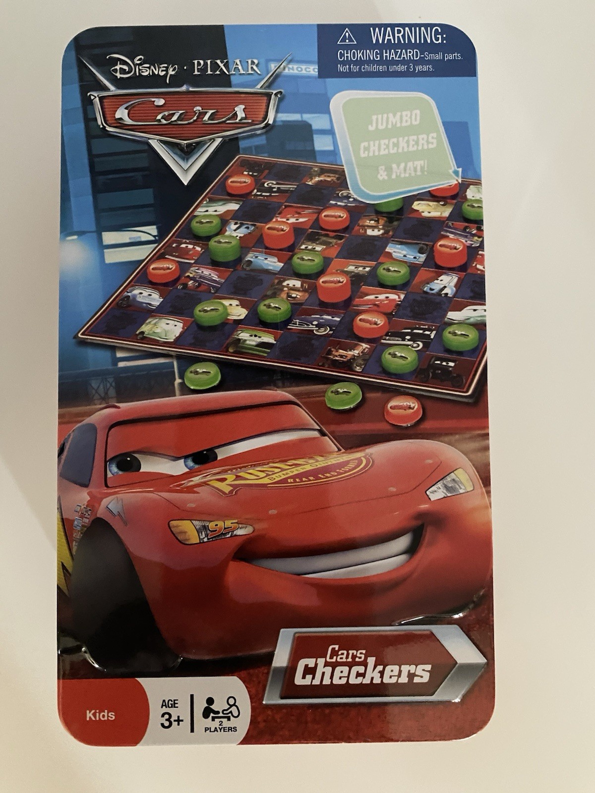 Disney Pixar Cars Checkers With Jumbo Checkers & Mat Board Game