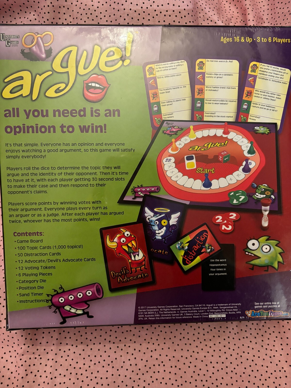 Argue Multi Player Party Game University Games Perfect Ice Breaker Board Game