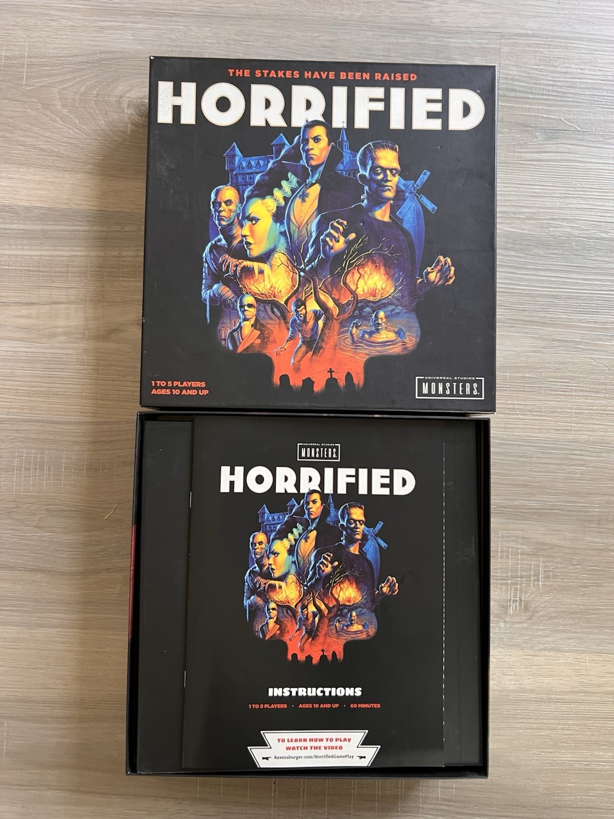 Horrified Universal Monsters Board Game Ravensburger COMPLETE Horror Movie Theme