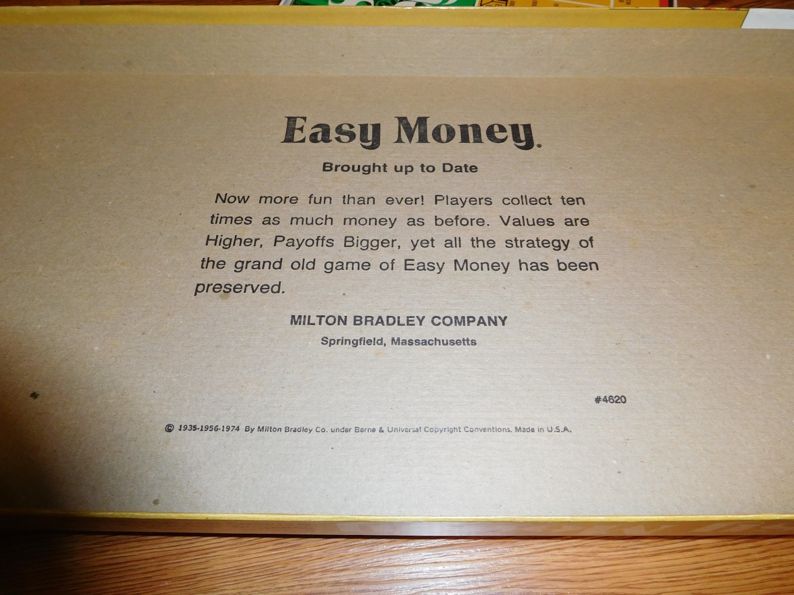 VTG 1974 Milton Bradley Easy Money Board Game #4620 100% Complete
