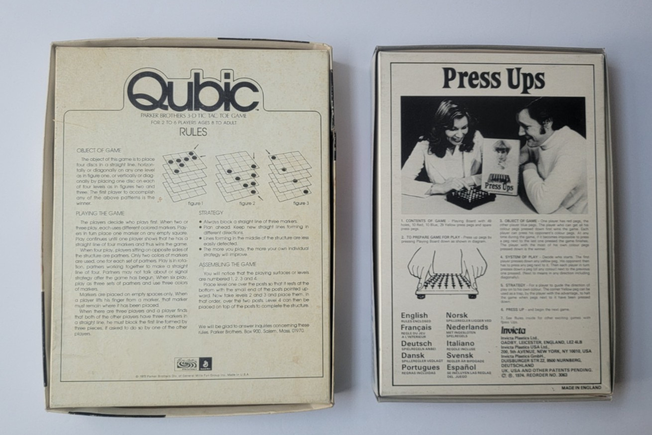 Lot of Vintage Board Games – Qubic, Catch 21, Hi Q, Press Ups, Break Away + 1