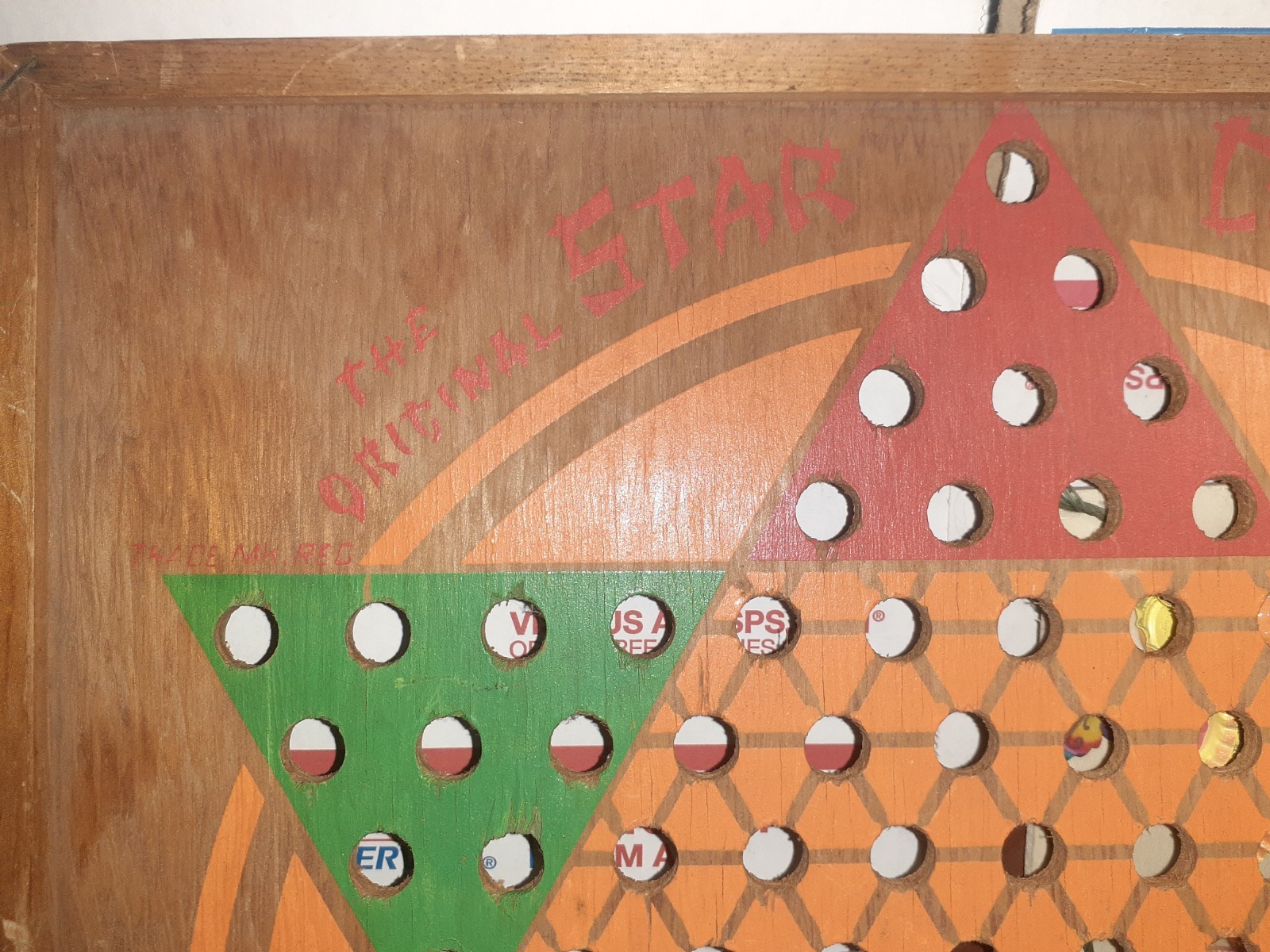 Vintage 1938 Star Checkers Chinese Checkers Board L.G. Ballard Topeka KS