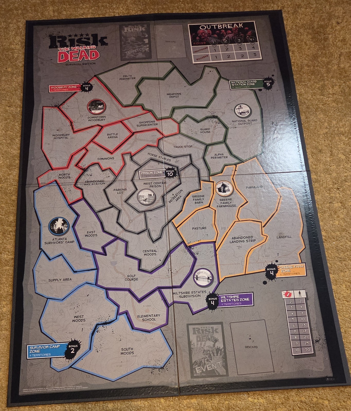 RISK The Walking Dead Survival Edition Board Game by Hasbro 2013 COMPLETE