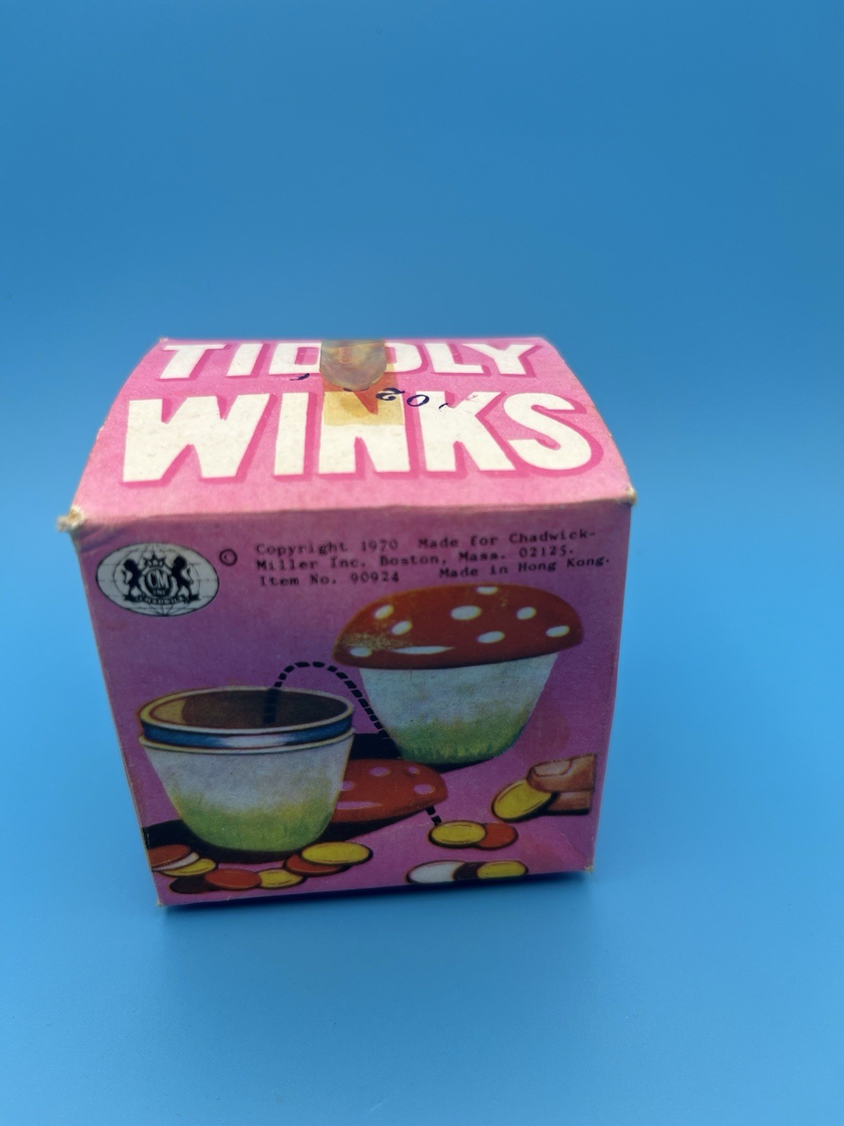 Dan Dee Tiddly Winks Plastic Red Mushroom Game Box Instructions 1970 Hong Kong