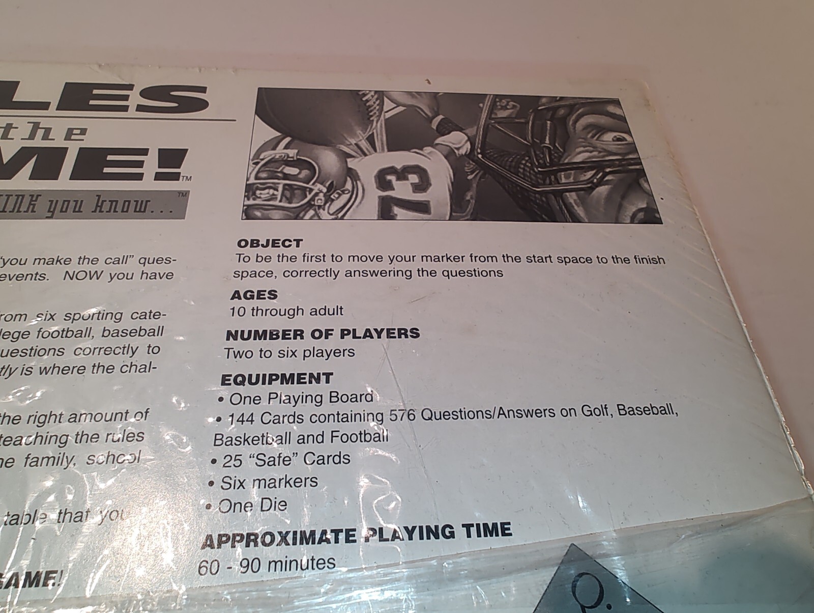 Rules of The Game Board Game For Those Who Think You Know Sports Trivia sealed
