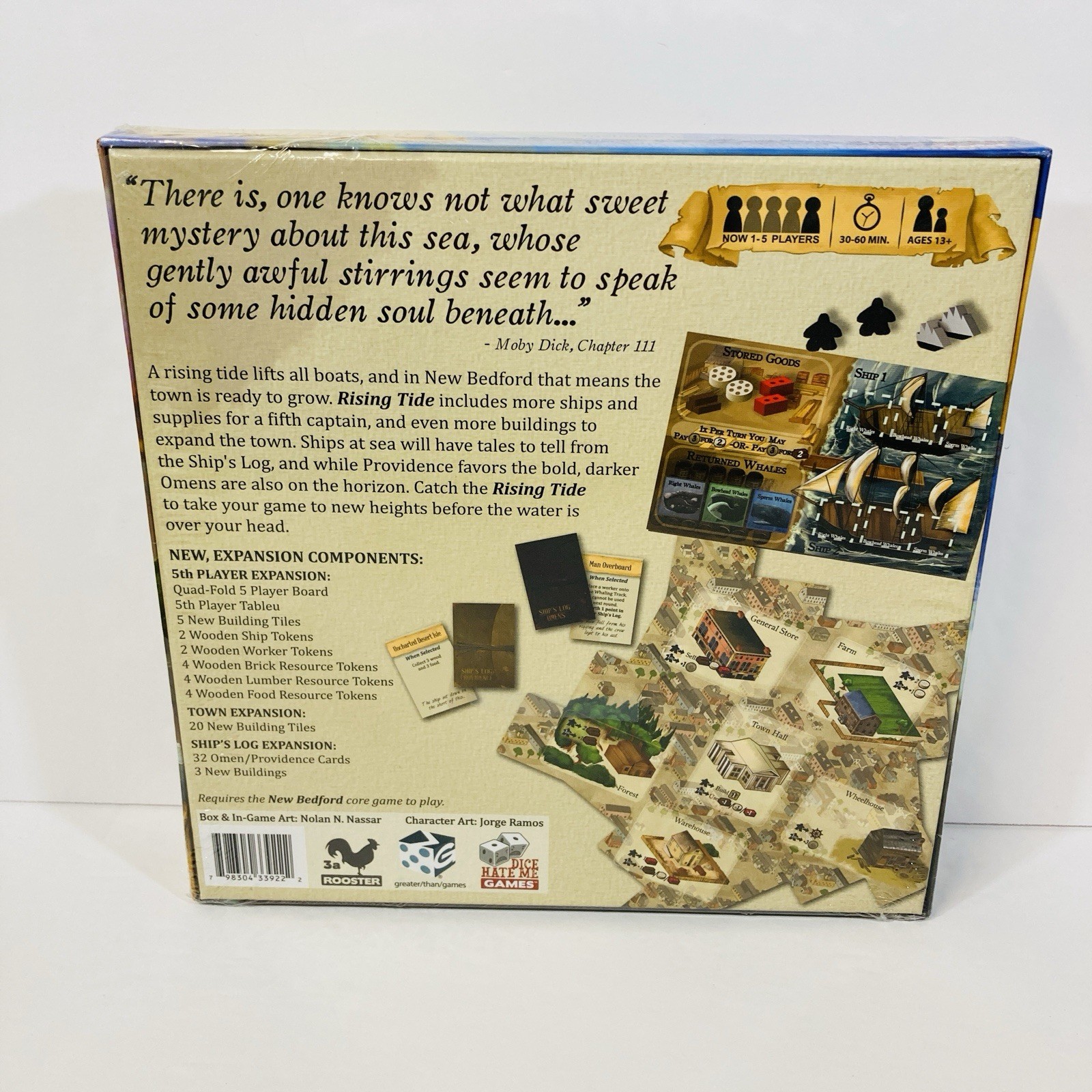 NEW BEDFORD RISING TIDE EXPANSION board game 5th Player Extension + New Modules