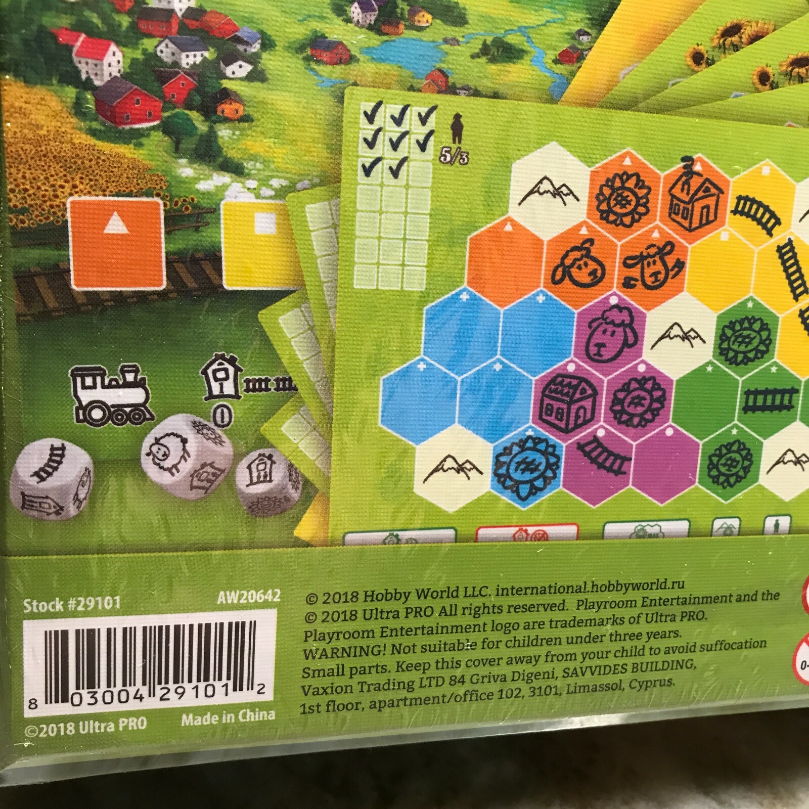 New SUNFLOWER VALLEY ROLL AND WRITE BOARD GAME age8+ family dice 2018 OOP SEALED