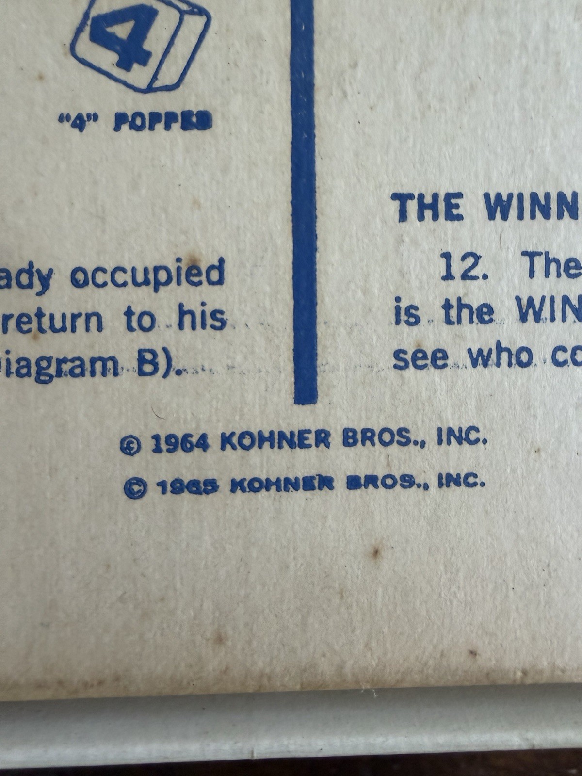 Vintage 1965 Trouble Board Game Pop-O-Matic No. 310 Kohner Bros **Complete**