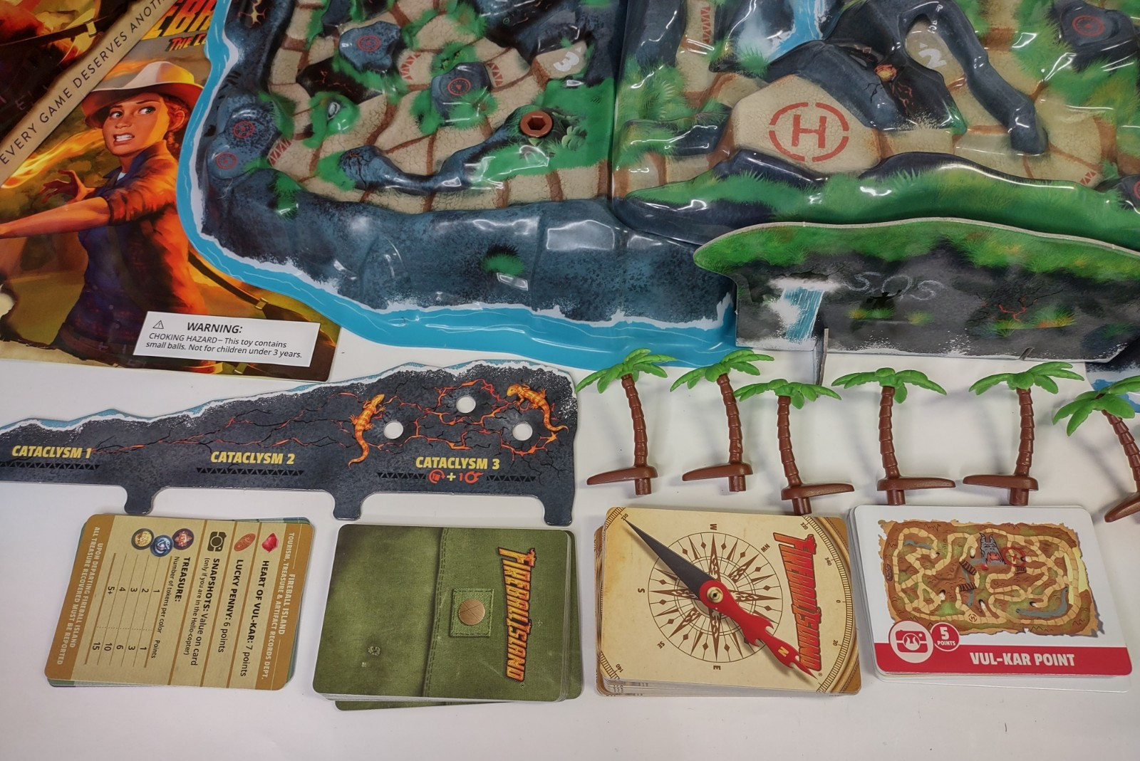 Fireball Island: The Curse of Vul-Kar Board Game, treasure trove,deluxe marbles