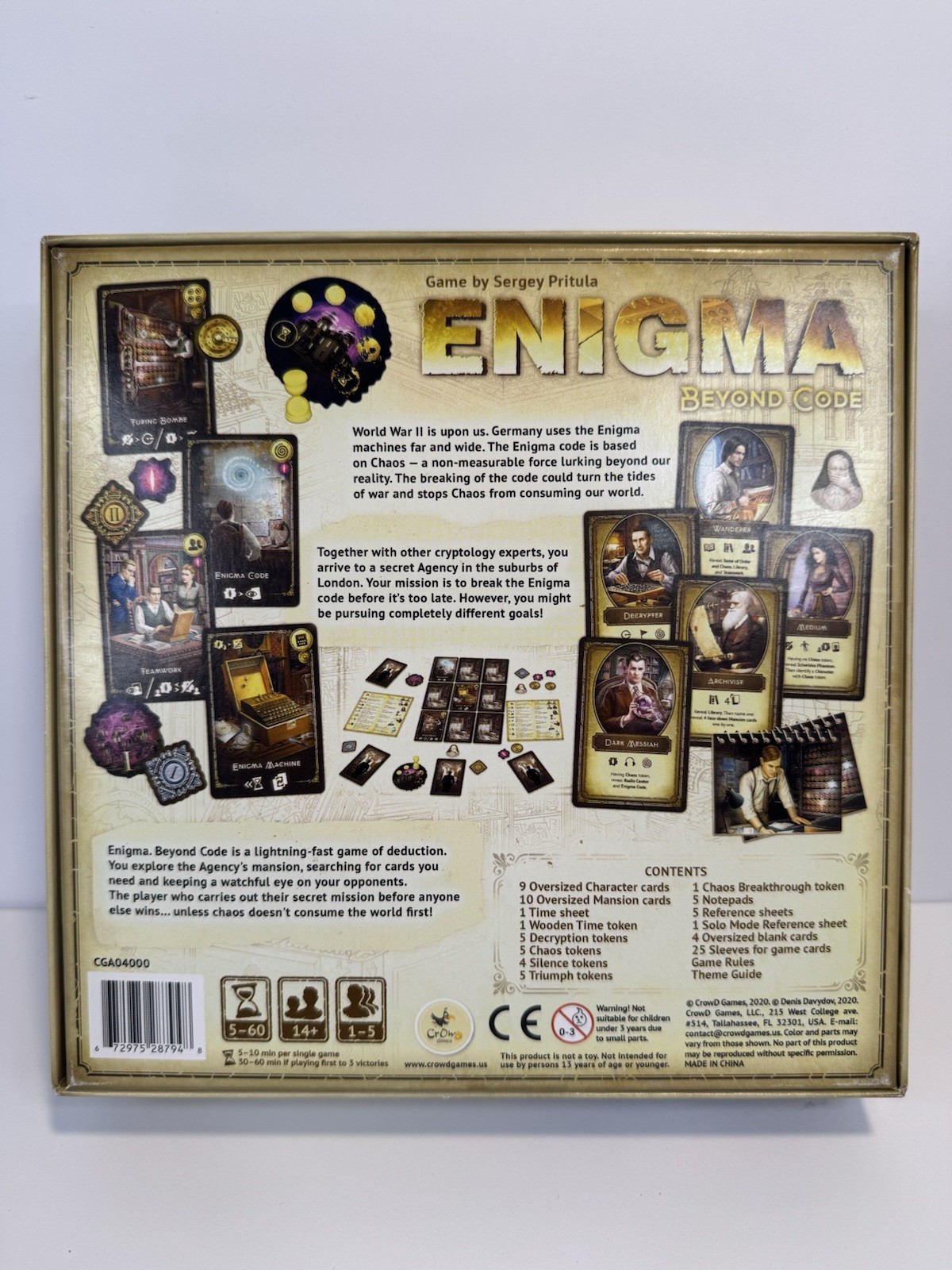 Enigma – Beyond Code Crowd Games Board Game Sergey Pritula, Unused And Complete