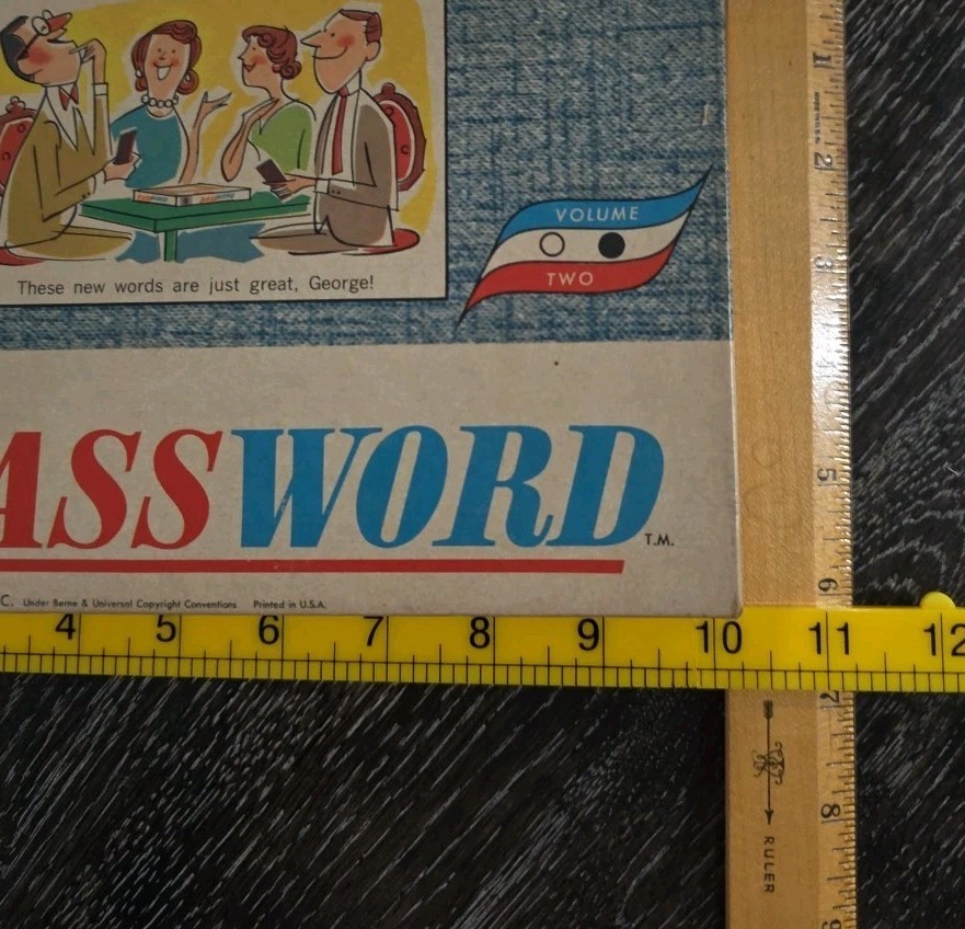 ORIGINAL Vintage 1962 Milton Bradley Password Board Game Complete! Volume 2 4260