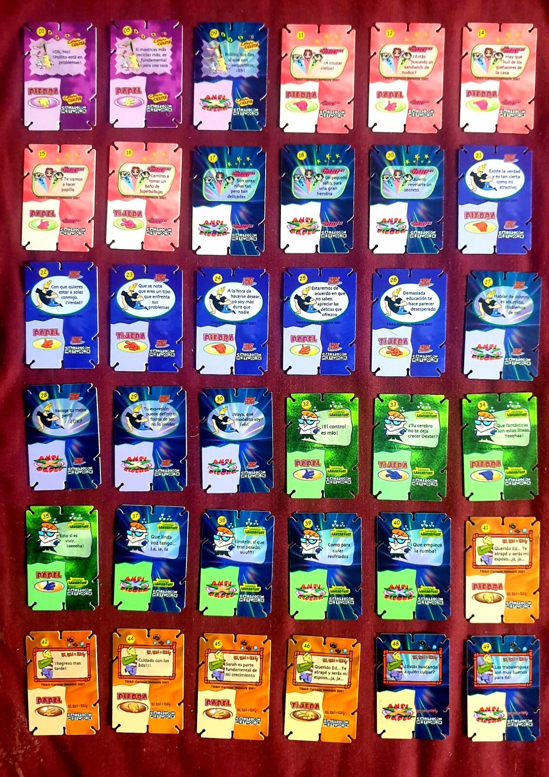 Cartoon Network Kuas Tazos Maxi Builder Cards – 36 DIifferent Cards *EXCELLENT*