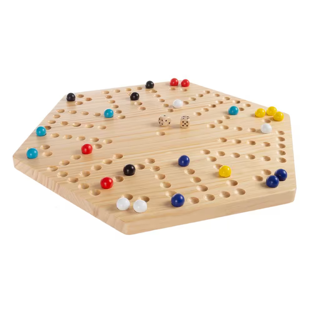 Classic Wooden Marble Game Set (6-Players)