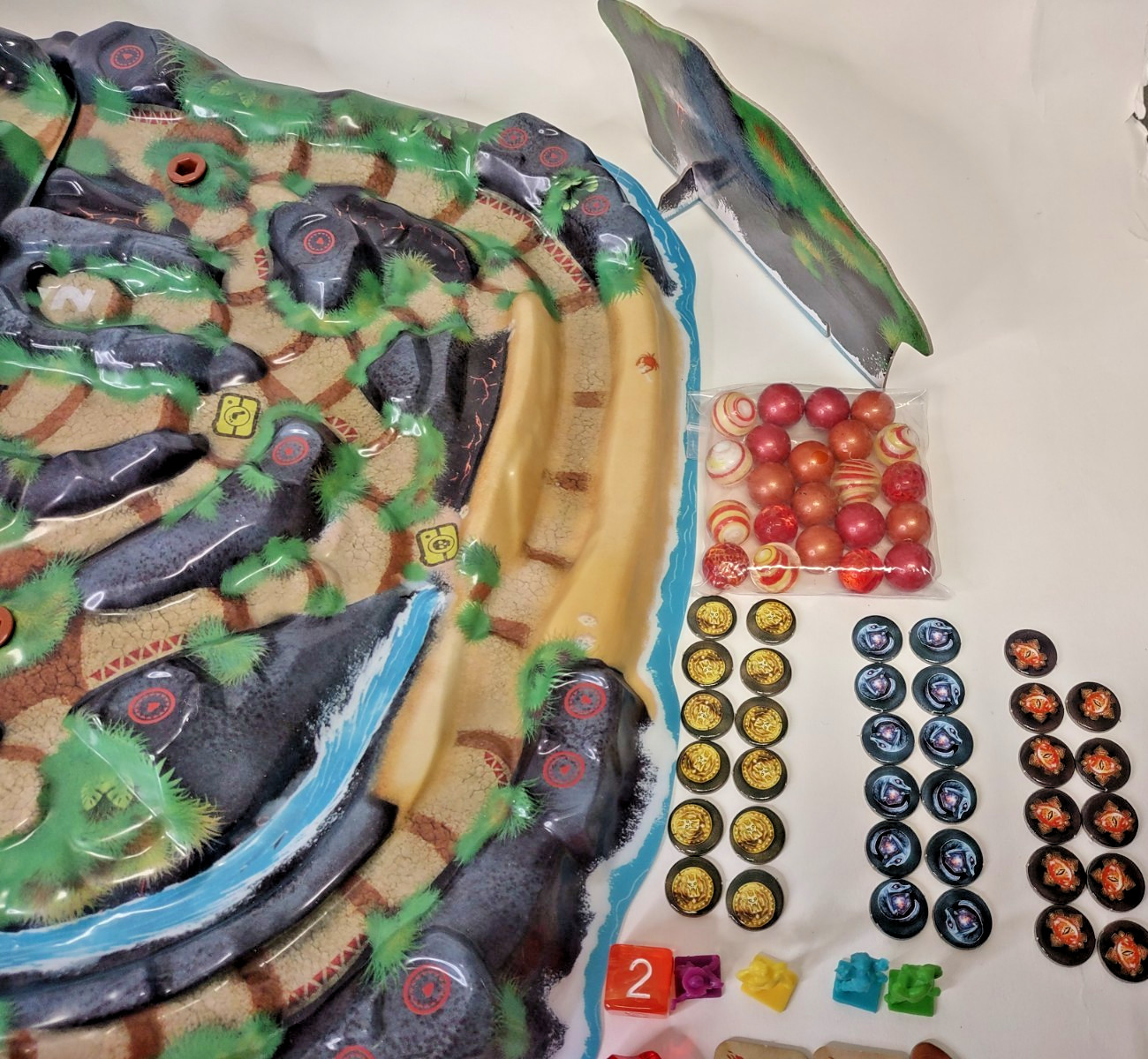 Fireball Island: The Curse of Vul-Kar Board Game, treasure trove,deluxe marbles