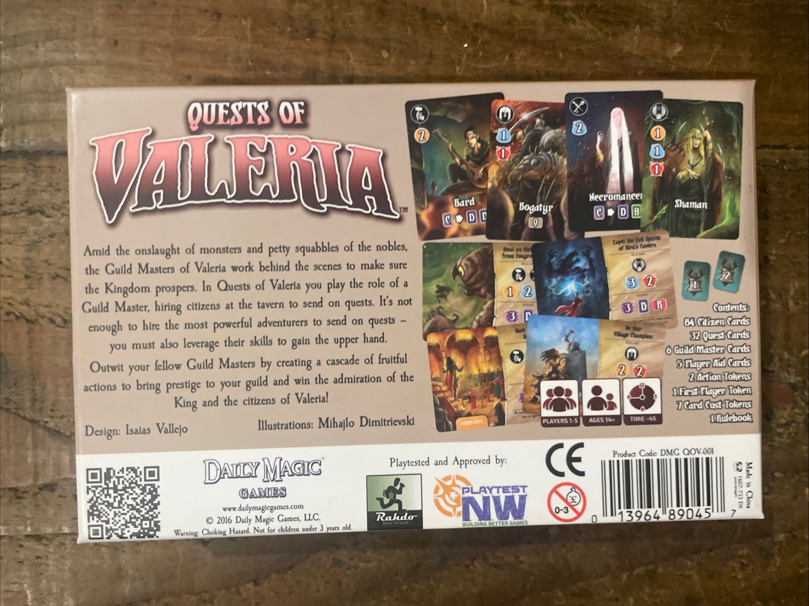Quests of Valeria Card Game by Daily Magic Games 2016. Complete Excellent Shape.