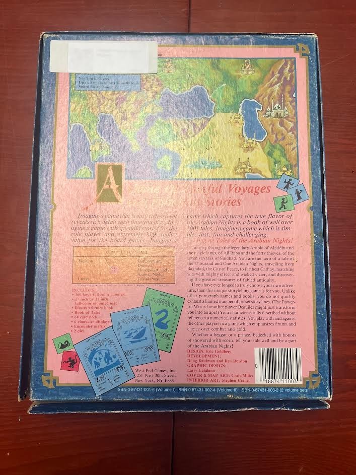 1985 West End Games “Tales of the Arabian Nights” Board Game UNPUNCHED