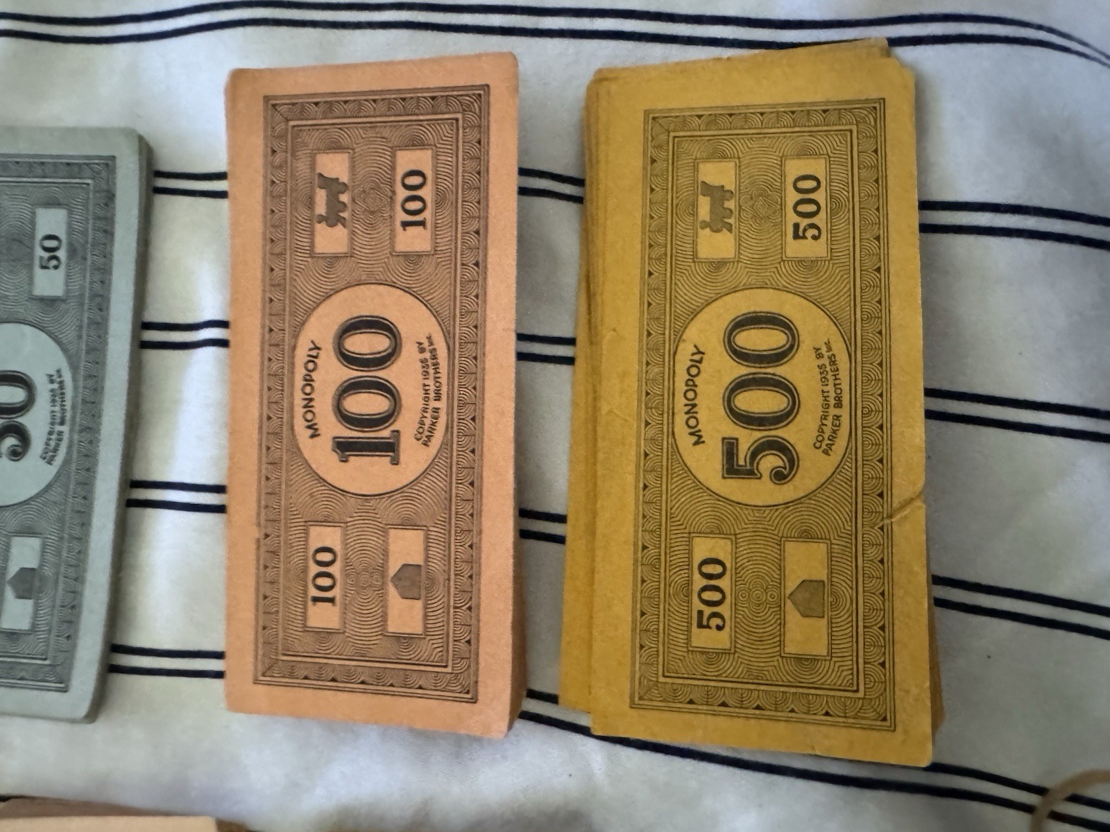 1935 Monopoly Set – Parker Bros. Blue Box, Single Patent No. 2,026,082 – Rare