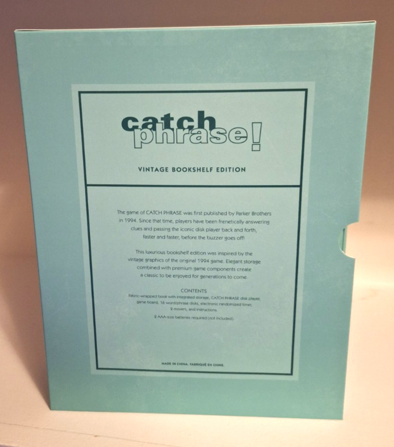 WS Game Company Catch Phrase Vintage Bookshelf Edition Linen Book Board Game NEW