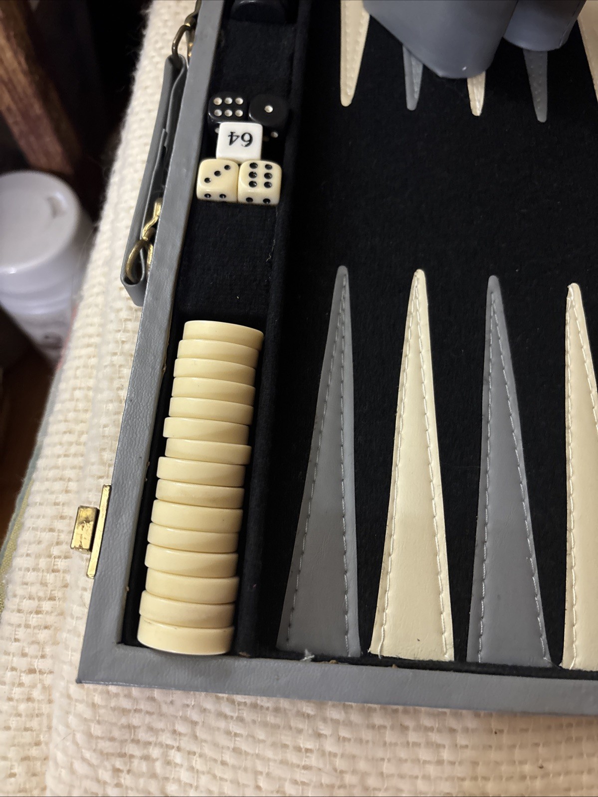 Cardinal Backgammon Set 1993 Premier Edition Padded Leatherette Case Complete