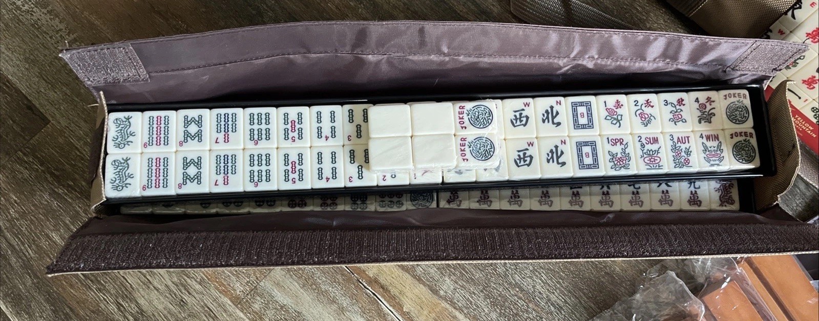 Yellow Mountain Imports American Mahjong Set Mojave W/Brown Soft Case