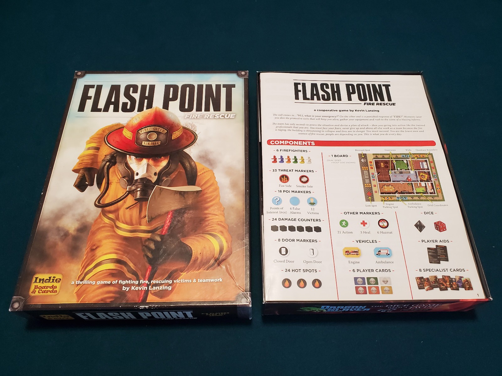Flash Point Fire Rescue 2011 Board Game Indie Boards & Cards Lone Oak Games COOP