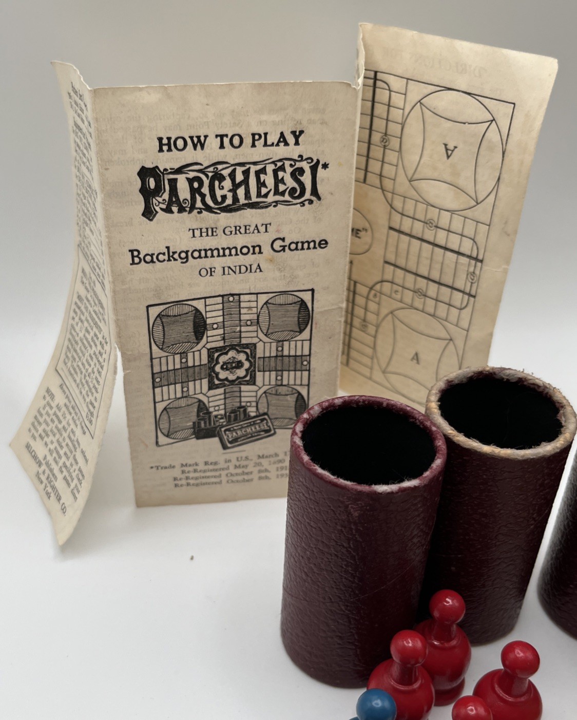 Parcheesi USED circa 1946 Selchow & Richter “No Playing Board”
