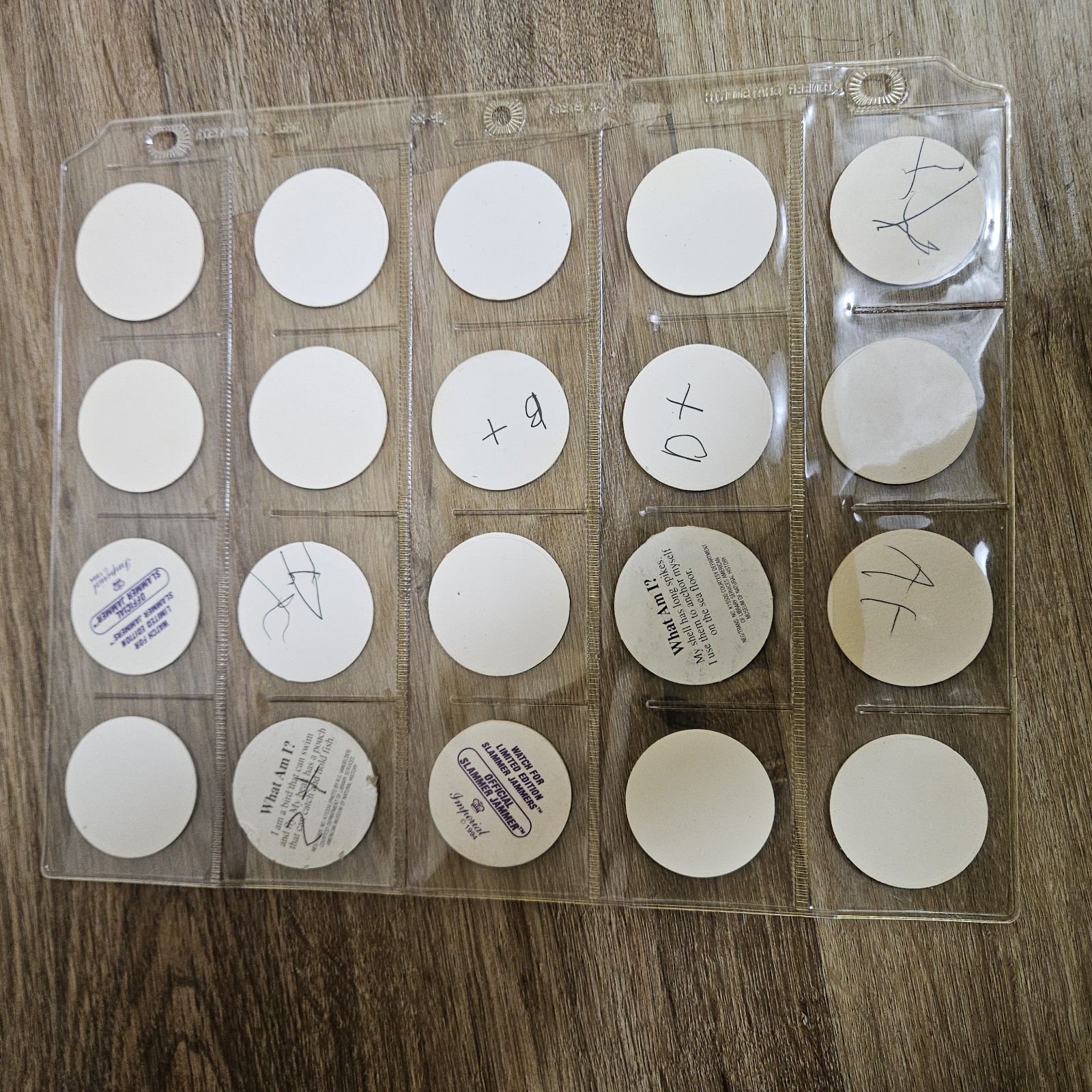 Vintage 1990s Mix Lot of 150 Pogs and 1 Metal Slammers Plus Binder Sleeves