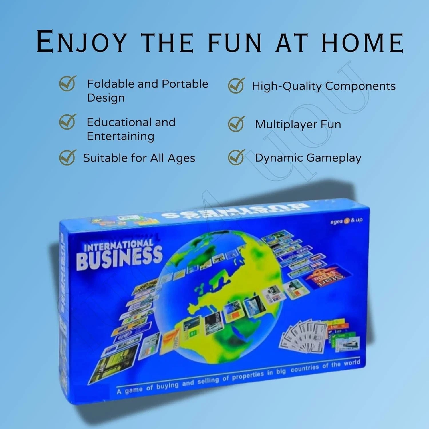 International Business Game Indoor/Outdoor Folding Board Game Unisex Play Gifts