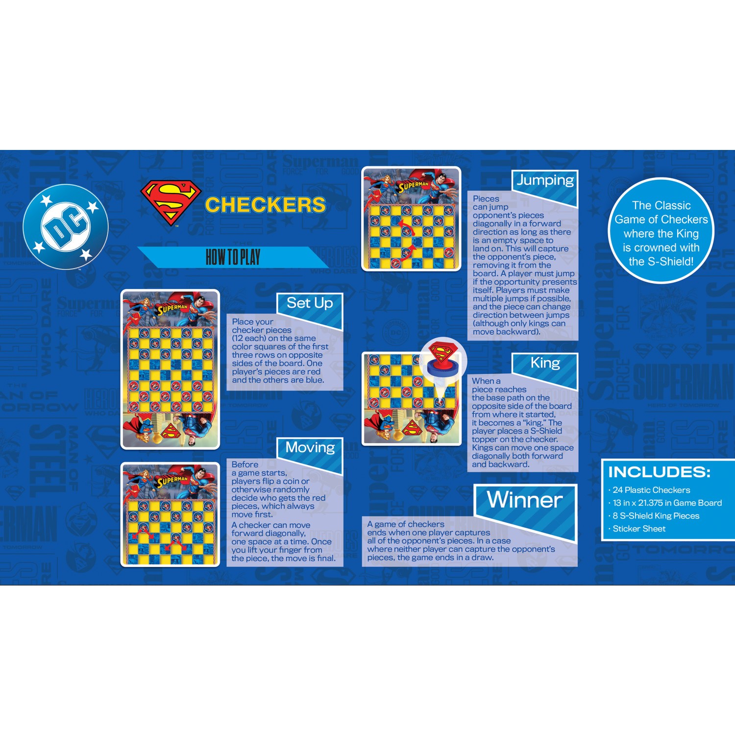 MasterPieces – Superman – Officially Licensed Checkers Board Game
