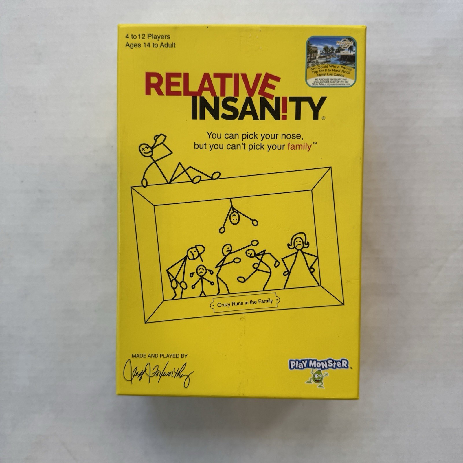 Relative Insanity Party Game About Crazy Relatives For 4 to 12 players, Preowned