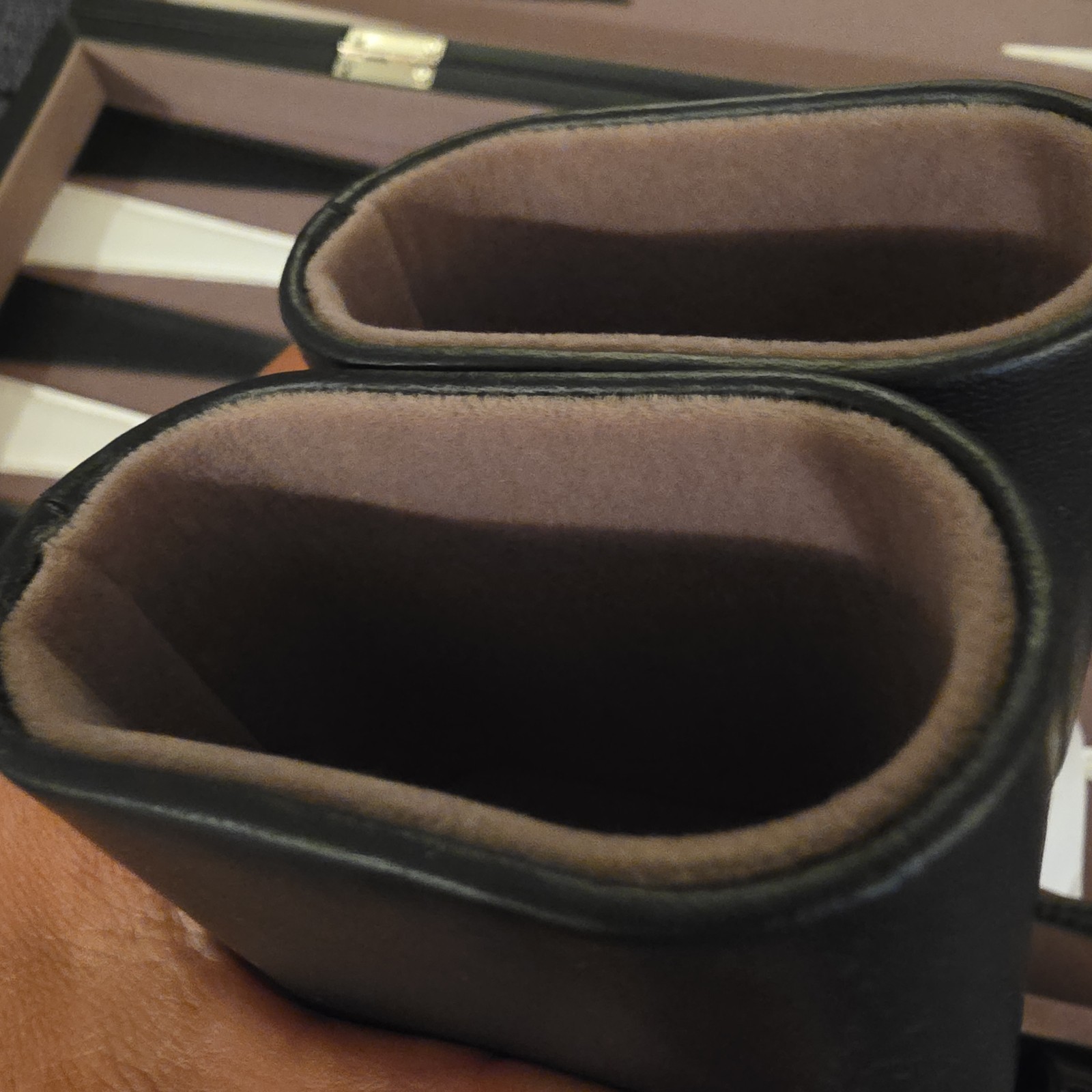 Vintage Backgammon Complete Set Gray Felt W/ Black & White Points And Stones