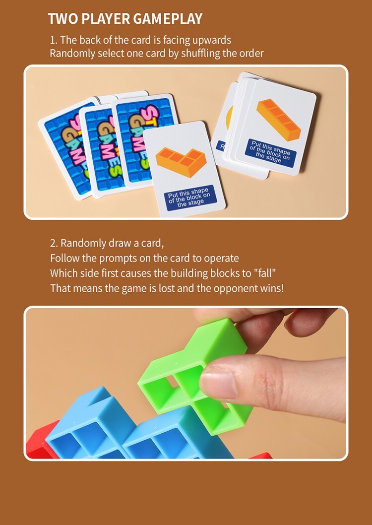 64Pcs Tetra Tower Game, Stack Attack Family Board for 2 Players Family Games,…