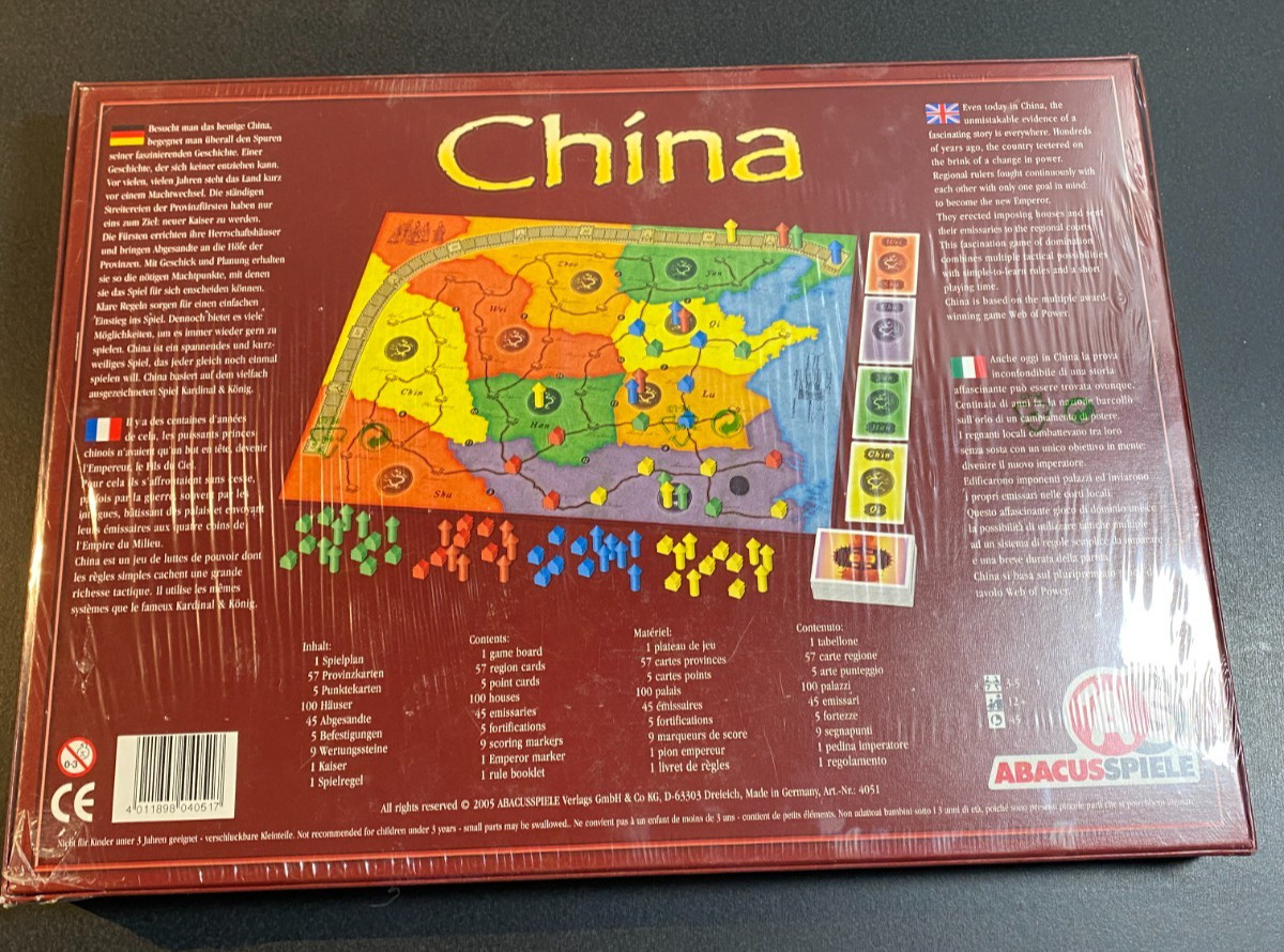 China (2005) Board Game by Michael Schacht – Abacusspiele – NEW SEALED