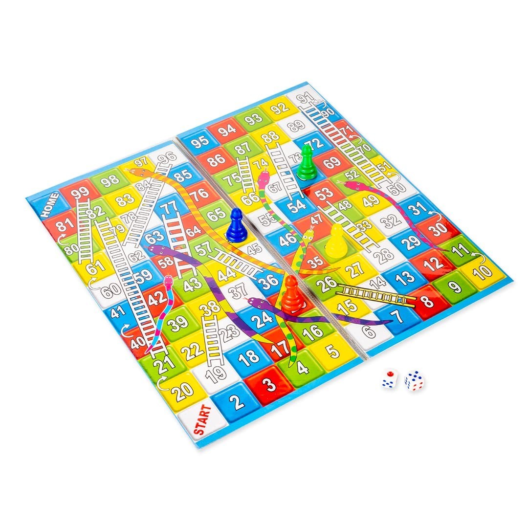 Classic Game set Little Snakes and Ladders with Ludo 2 In 1 Best 4 Kids 25X25 cm