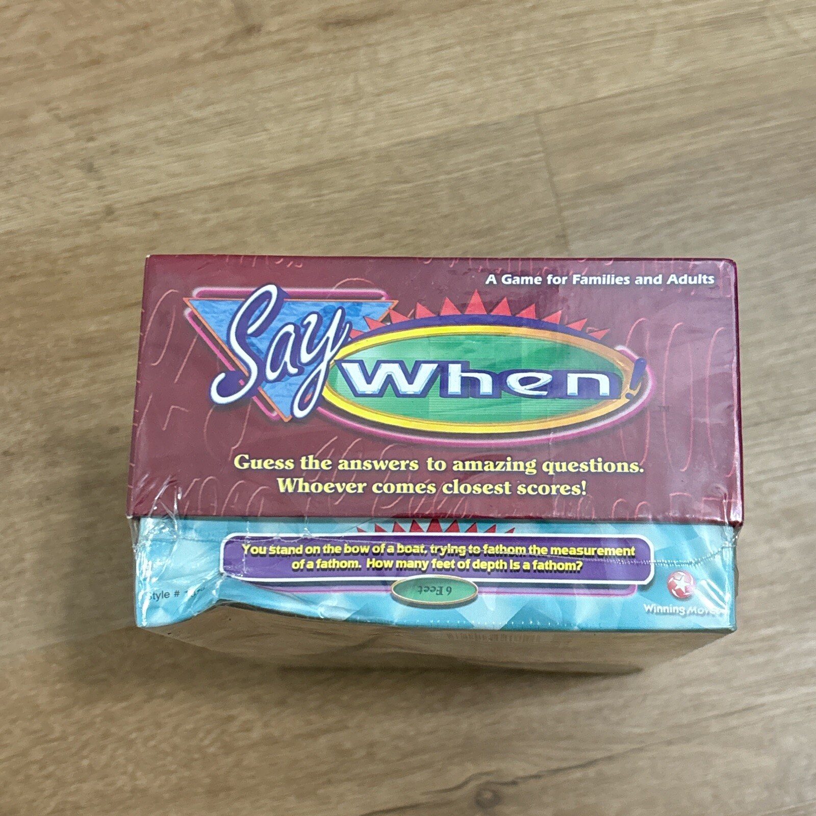 1998 “Say When! A Game for Families and Adults” – New & Sealed!