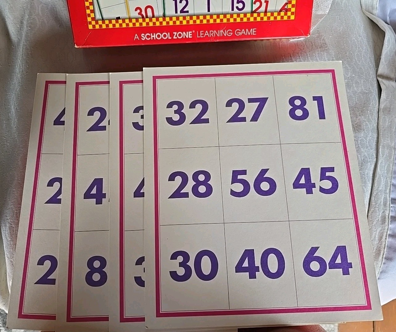 Vintage School Zone Publishing Co Answer Bingo Multiplication Game 1993