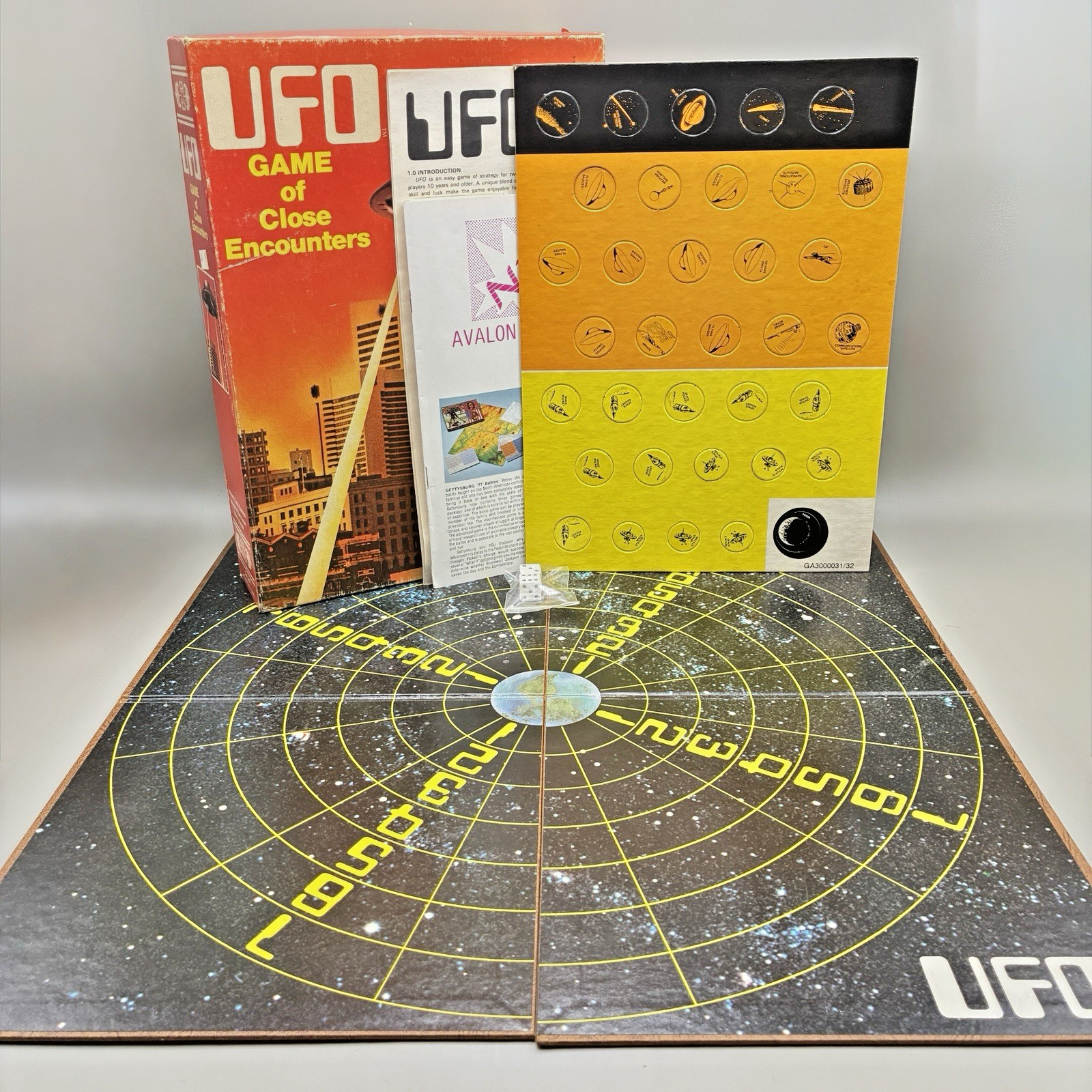 UFO Game of Close Encounters Board Game – 1978 Avalon Hill – Complete, Unpunched