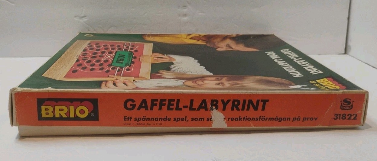 RARE Vintage 1971 Brio Of Sweden Fork-Labyrinth Board Game Gaffel-Labyrint