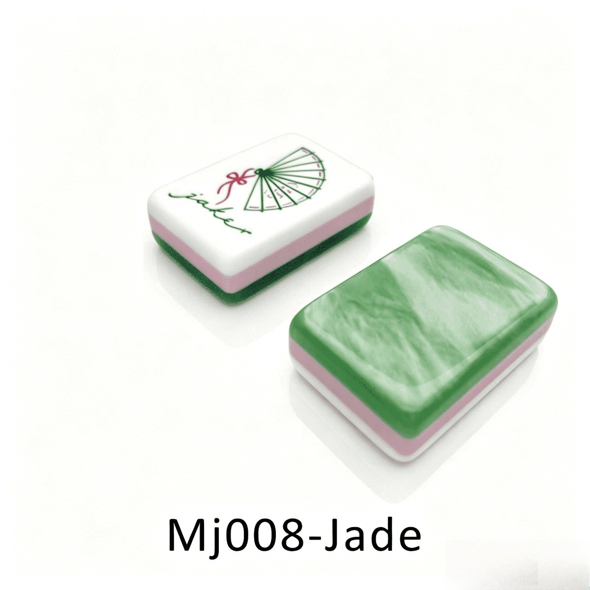 Jade Marble Pink Green Multilayer Acrylic American Mahjong Tiles 160-Piece