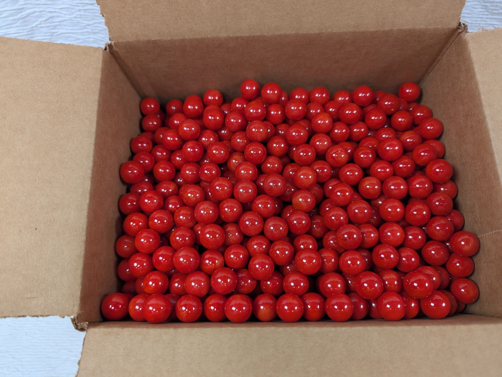 Red Solid Glass Marbles – 14mm +/- 7.5 Pounds