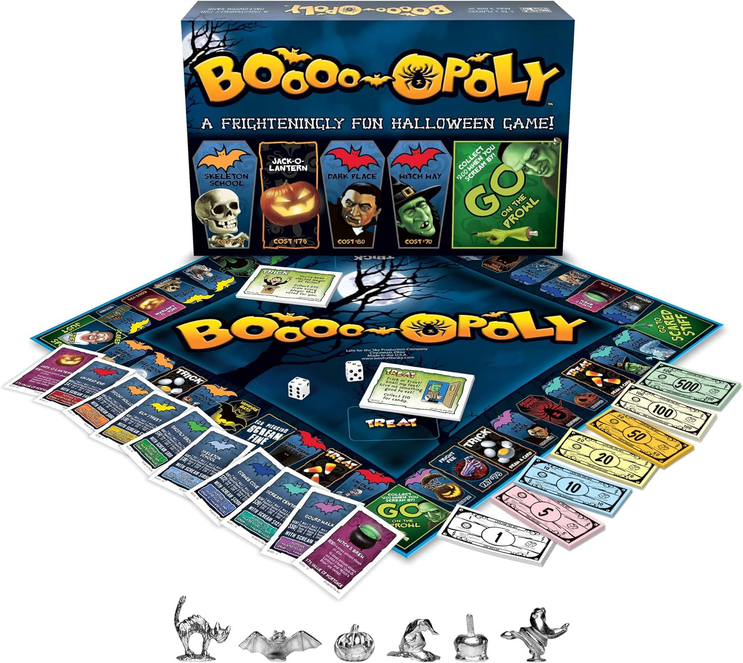 Boooo-Opoly Spooky Family Board Game, Halloween Party Fun for Kids & Adults, Age