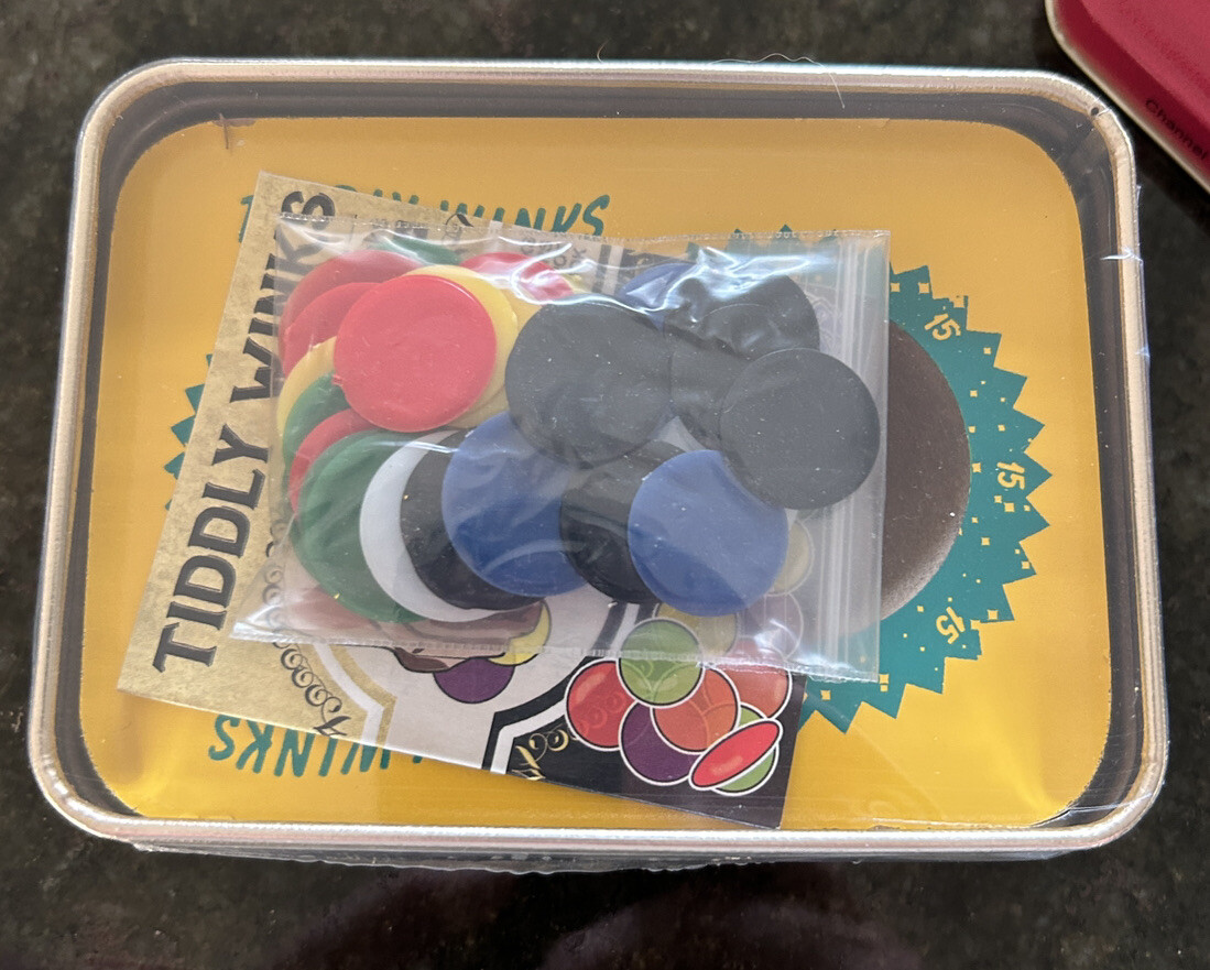 Tin Box Tiddly Winks for 2 to 6 Players Vintage Game 2002 Channel Craft