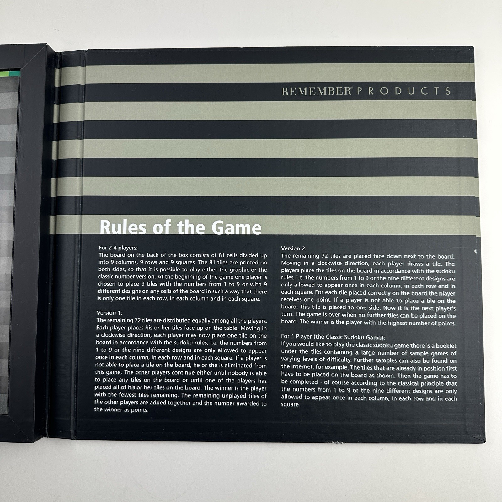 Sudoku Remember Barnes & Noble Tile Game 1 to 4 Players $74.95 Retail Price