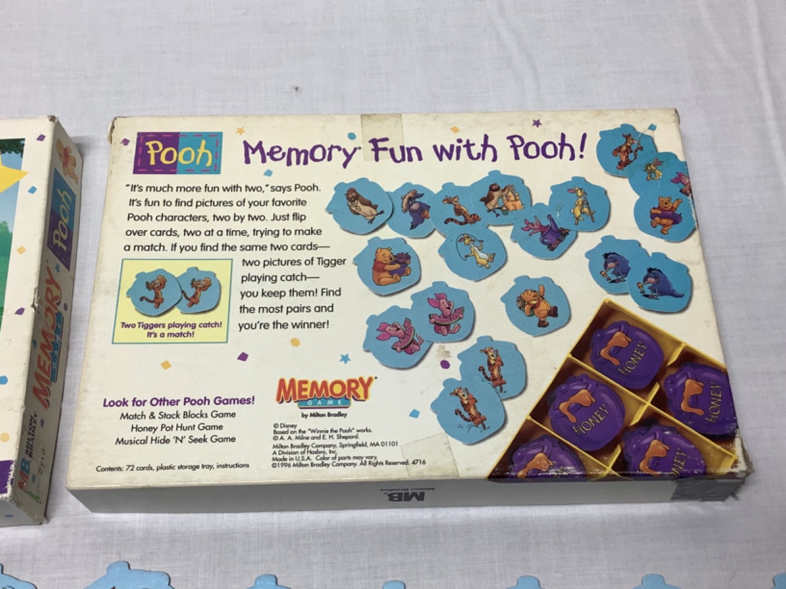 Vintage Winnie The Pooh 1996 Memory Game 100% Complete Milton Bradley Ages 3-6
