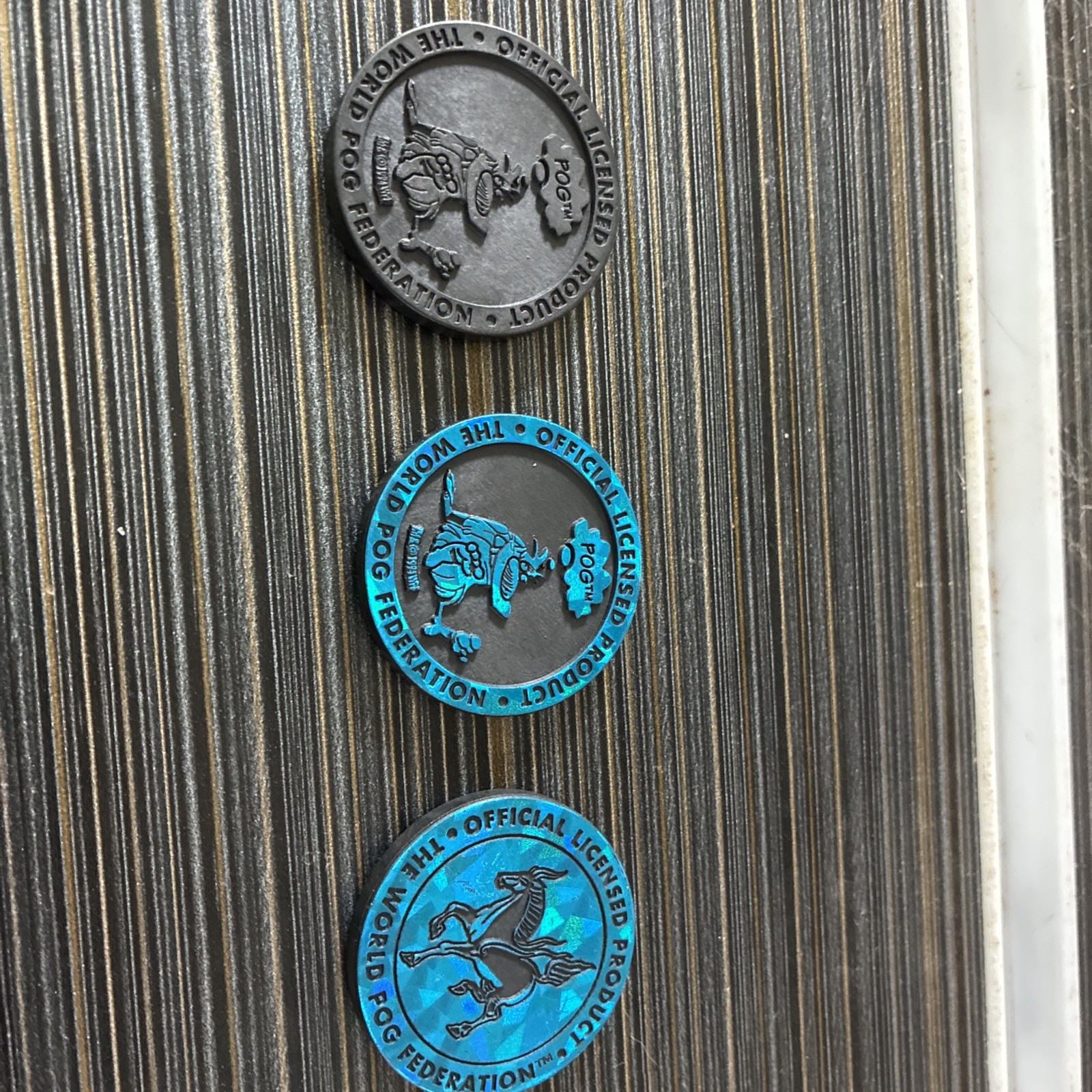 Lot of 3 Plastic POG Slammer Kini 1994 Authentic The World Pog Federation