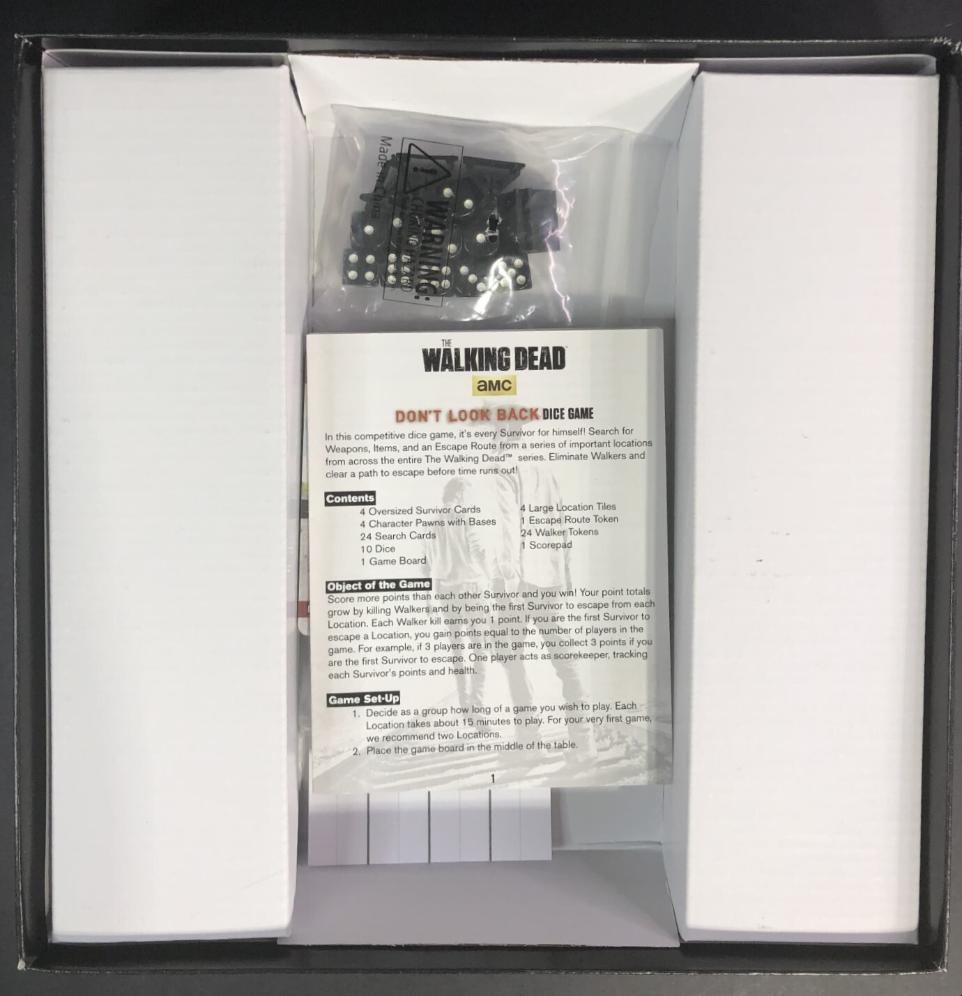 THE WALKING DEAD: Don’t Look Back Dice Board Game 2014 Cryptozoic Free Shipping