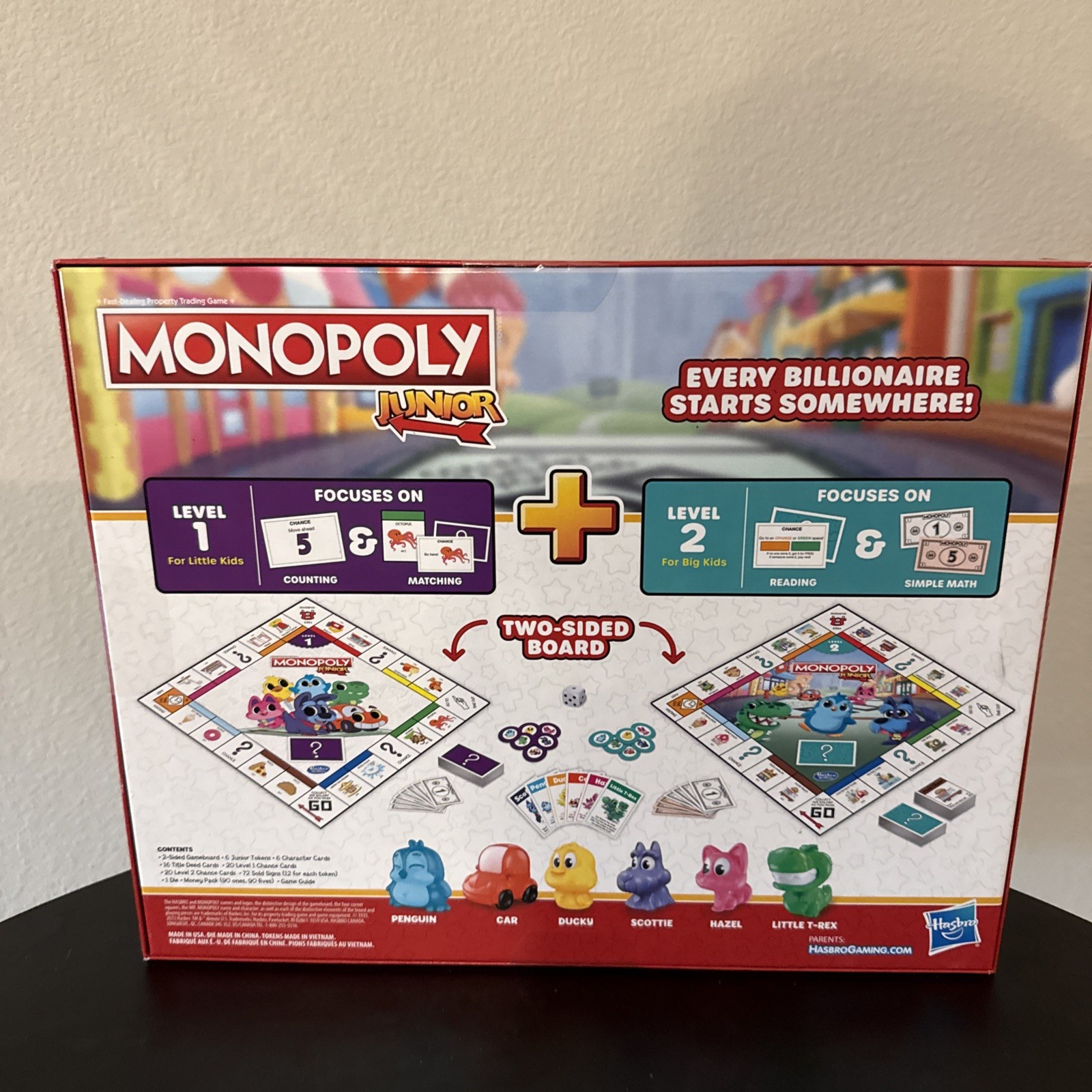 Monopoly Junior Board Game, 2-Sided Gameboard, 2 Games in 1