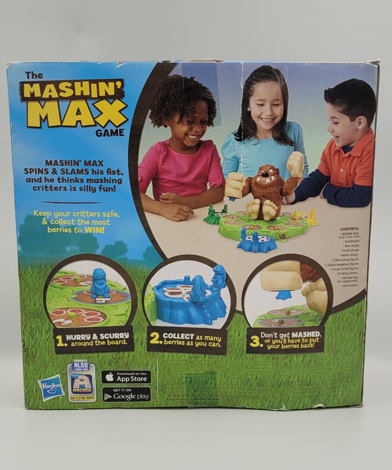 Mashin’ Max Board Game Stash & Dash Game Hasbro Has Box Manual Missing 4 Berries