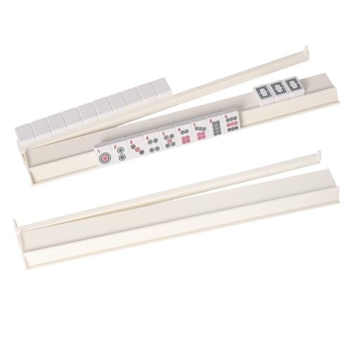 4PCS Mahjong Racks with Pushers White, American Mahjong All-in-one Tile Rack
