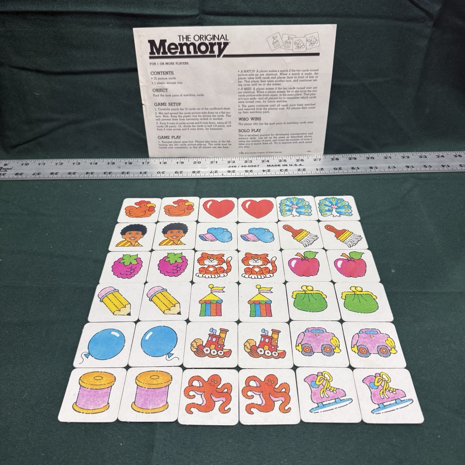 1989 Milton Bradley The Original Memory Game Vintage Ravensburger Complete
